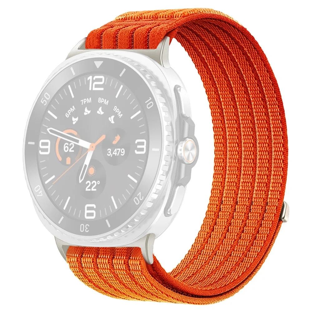 Strap for Samsung Galaxy Watch8 44mm / Watch8 40mm / Watch8 Classic 46mm Nylon Breathable Woven Band Replacement Wristband - Orange - 1