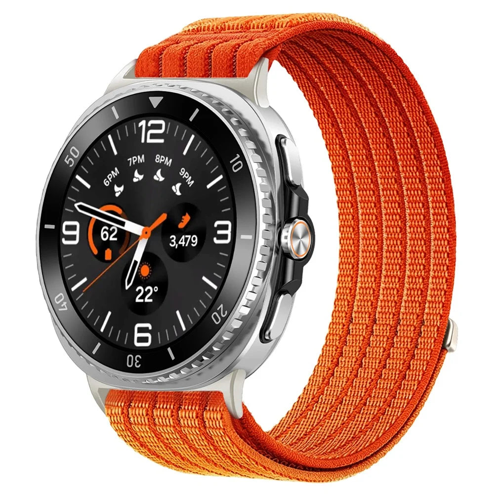 Strap for Samsung Galaxy Watch8 44mm / Watch8 40mm / Watch8 Classic 46mm Nylon Breathable Woven Band Replacement Wristband - Orange - 2