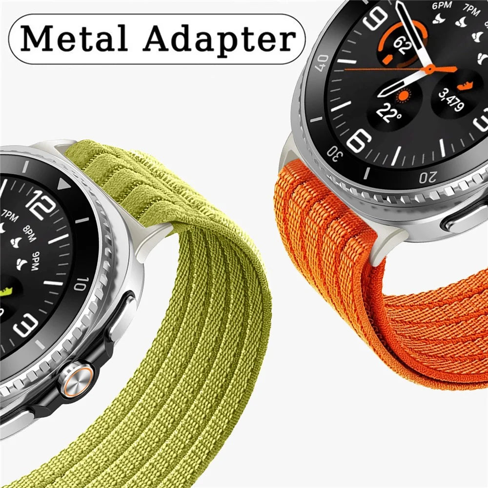 Strap for Samsung Galaxy Watch8 44mm / Watch8 40mm / Watch8 Classic 46mm Nylon Breathable Woven Band Replacement Wristband - Orange - 5