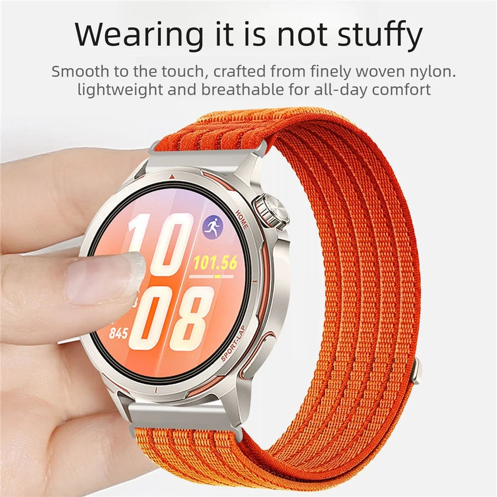 18mm Strap for Huawei Watch GT 6 41mm / GT 5 41mm / GT 4 41mm Nylon Breathable Woven Band Replacement Wristband - Orange - 3