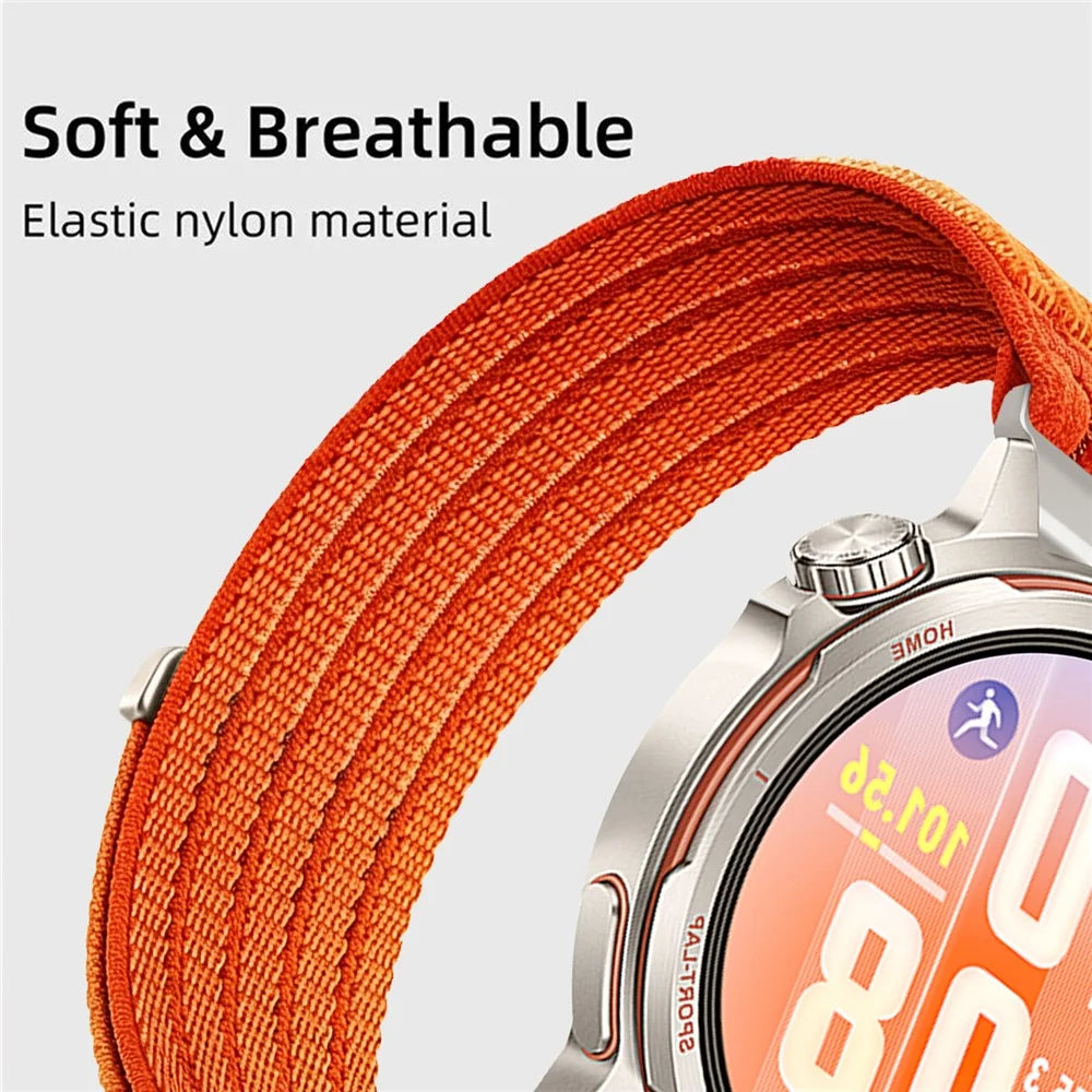 18mm Strap for Huawei Watch GT 6 41mm / GT 5 41mm / GT 4 41mm Nylon Breathable Woven Band Replacement Wristband - Orange - 4