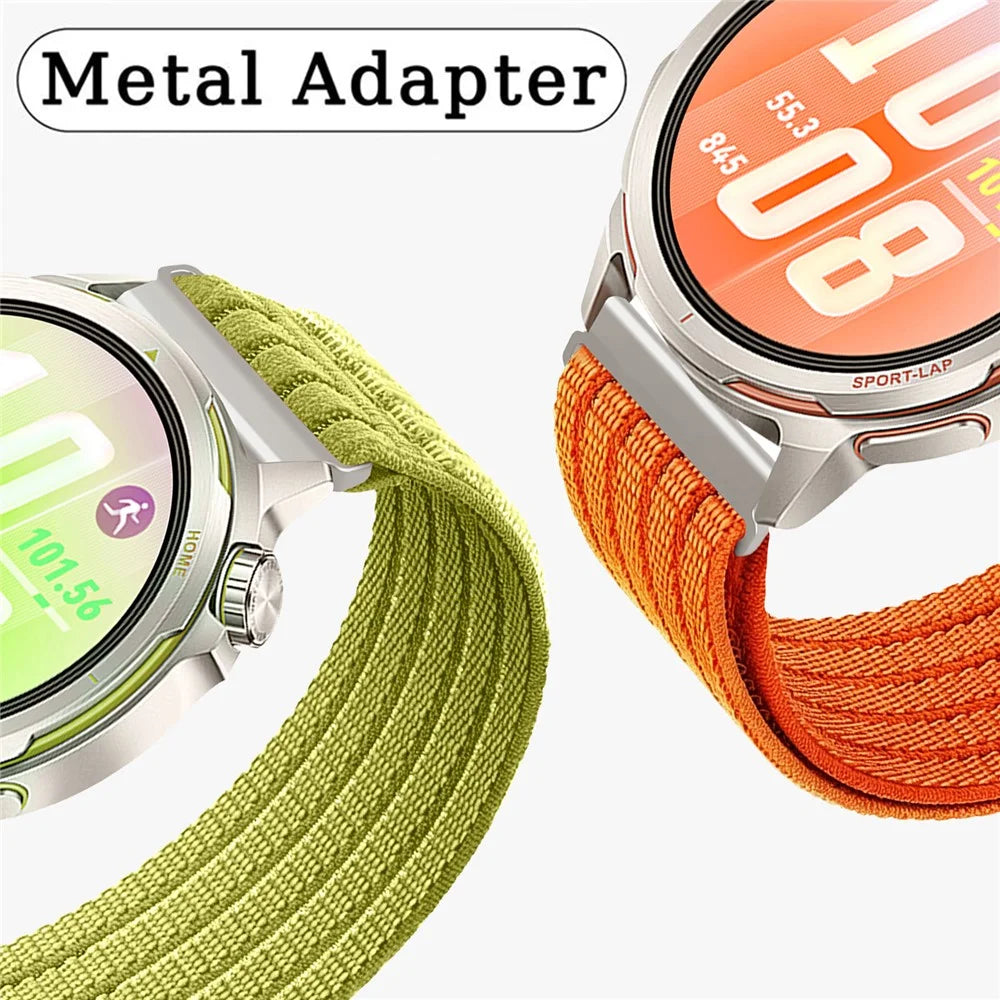 22mm Strap for Huawei Watch GT 6 46mm / GT 5 46mm / GT 5 Pro 46mm Nylon Breathable Woven Band Replacement Wristband - Orange - 5