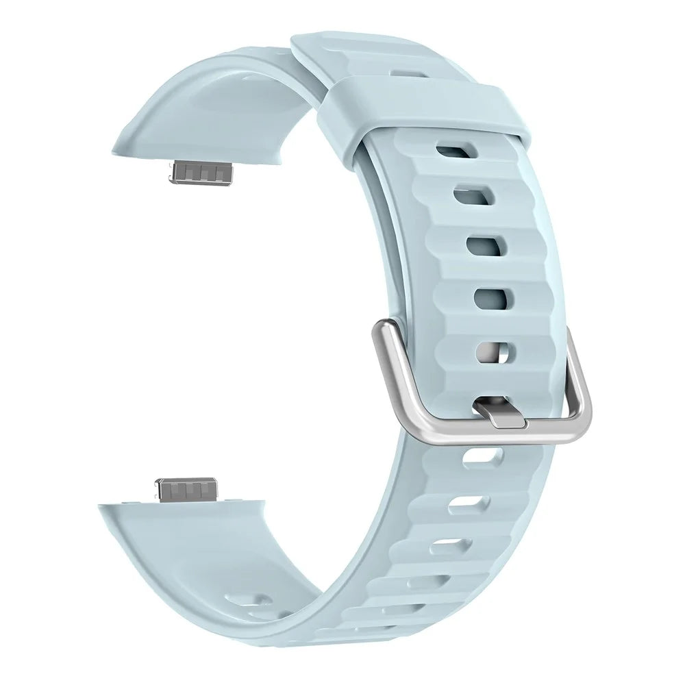 Silicone Strap for Huawei Watch Fit 5 Pro / Fit 5 / Fit 4 Pro / Fit 4 / Fit 3 Wave Texture Sports Replacement Wristband - Baby Blue - 3