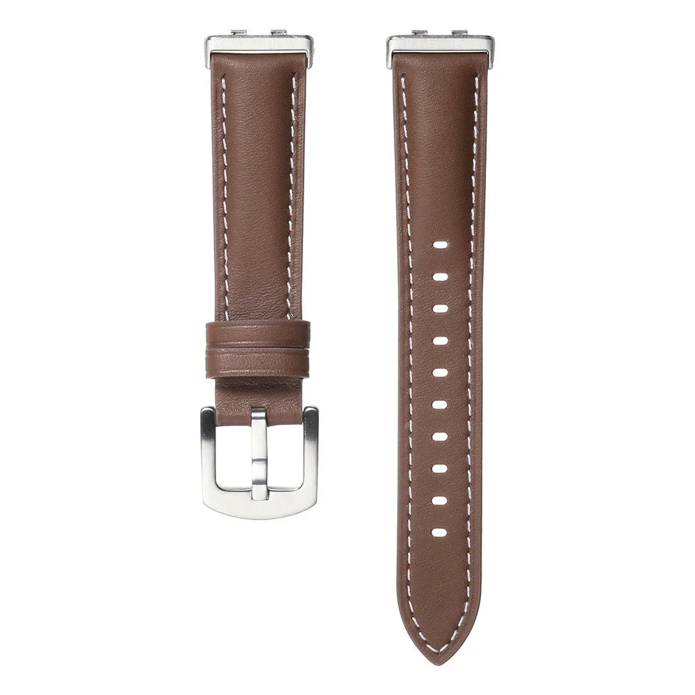 Strap for Huawei Band 11 Pro NFC  /  11 NFC  /  11 Pro  /  11 Genuine Cow Leather Band Quick Release Replacement Wristband - Brown - 3