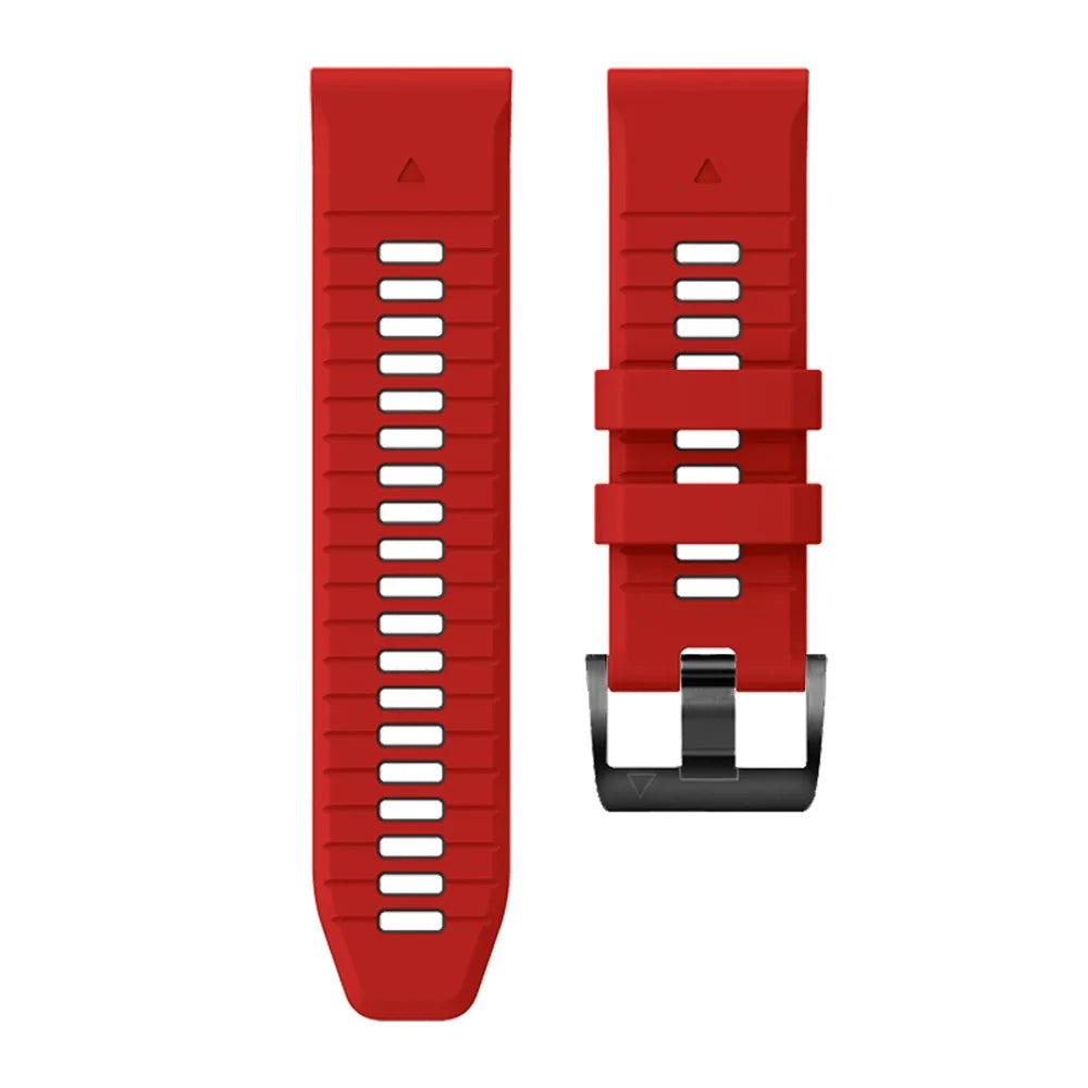 For Garmin Fenix 7 / Fenix 7 Pro 47mm Silicone Strap 22mm Dual Color Replacement Wristband - Red / Black - 4