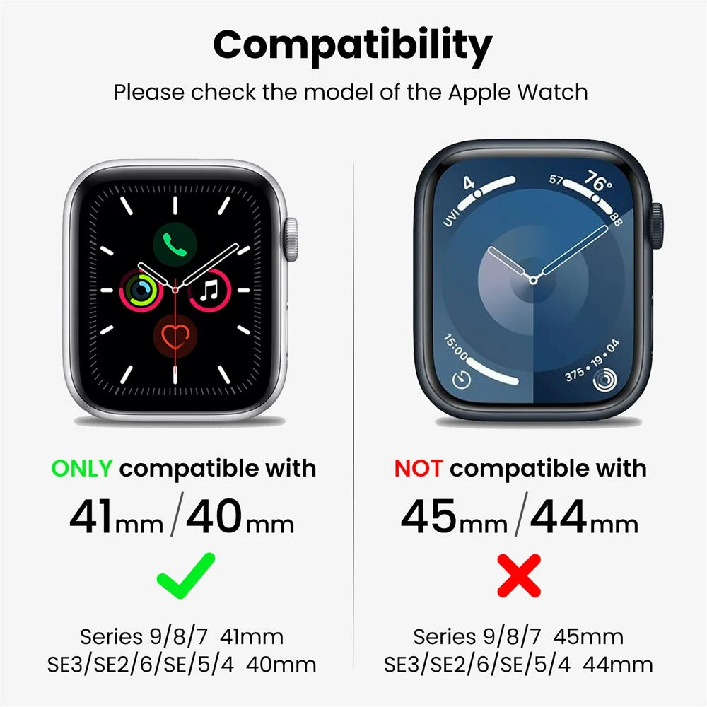 AHASTYLE WE28 Strap for Apple Watch Series 9 8 7 41mm  /  SE3 SE2 SE 6 5 4 40mm Silicone Band with Integrated Watch Case - Orange+Transparent Black - 7