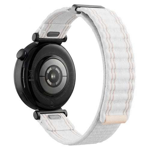 18mm Sports Loop Watch Strap for Huawei Watch GT 6 41mm  /  GT 5 41mm  /  GT 4 41mm Wave Style Adjustable Nylon Band - White - 1