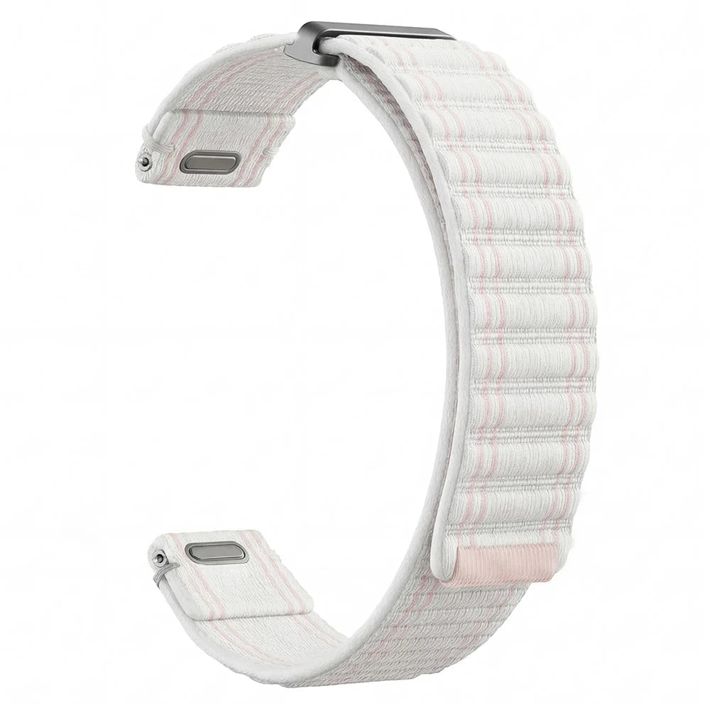 18mm Sports Loop Watch Strap for Huawei Watch GT 6 41mm  /  GT 5 41mm  /  GT 4 41mm Wave Style Adjustable Nylon Band - White - 3