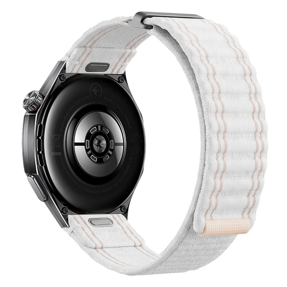 20mm Sports Loop Watch Strap for Samsung Galaxy Watch7 44mm / 40mm / Watch6 Classic 47mm / 43mm Wave Style Nylon Band - White - 1