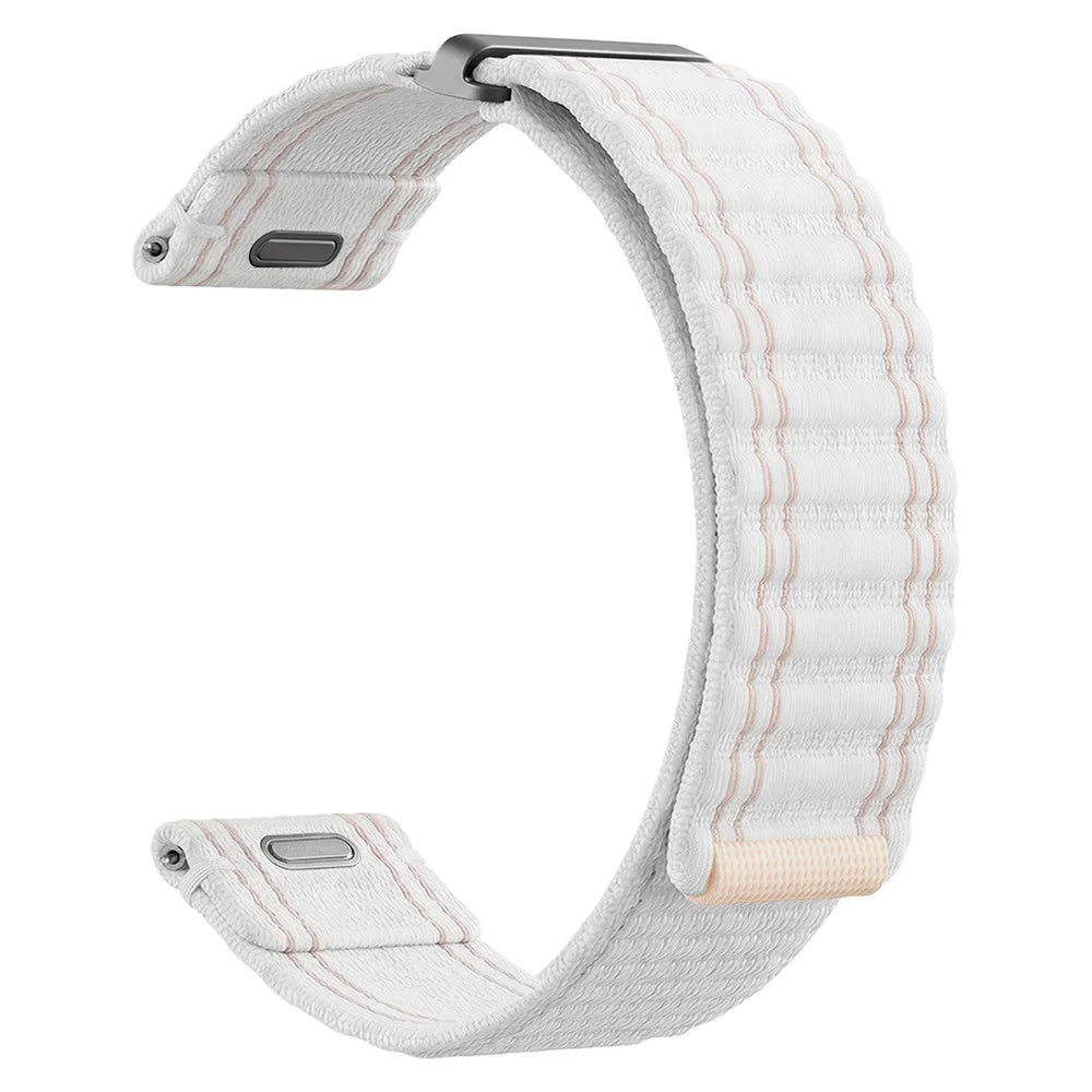 20mm Sports Loop Watch Strap for Samsung Galaxy Watch7 44mm / 40mm / Watch6 Classic 47mm / 43mm Wave Style Nylon Band - White - 3