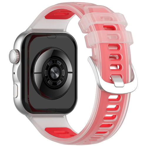 Strap for Huawei Watch Fit 5 Pro  /  5  /  4 Pro  /  4  /  3 Jelly Translucent Silicone Sports Band Breathable Wristband - Transparent Red - 1