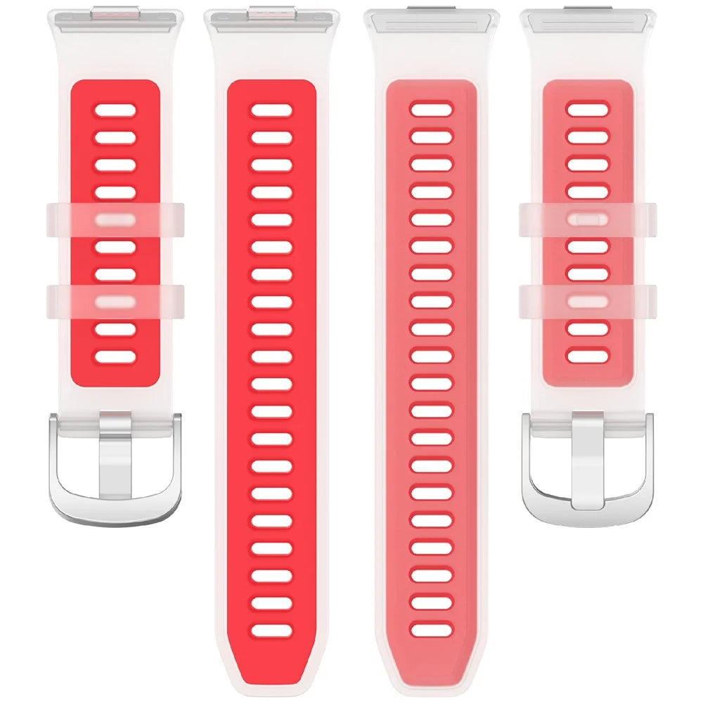 Strap for Huawei Watch Fit 5 Pro  /  5  /  4 Pro  /  4  /  3 Jelly Translucent Silicone Sports Band Breathable Wristband - Transparent Red - 5