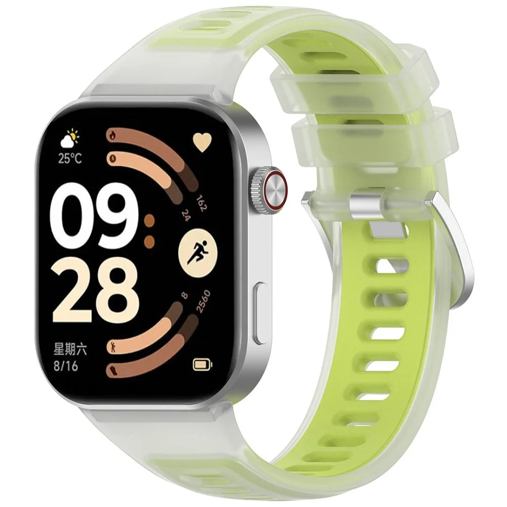Strap for Xiaomi Smart Band 10 Pro / 9 Pro / 8 Pro / Redmi Watch 6 / 5 / 4 Jelly Translucent Silicone Sports Band Breathable Wristband - Transparent Lime - 2