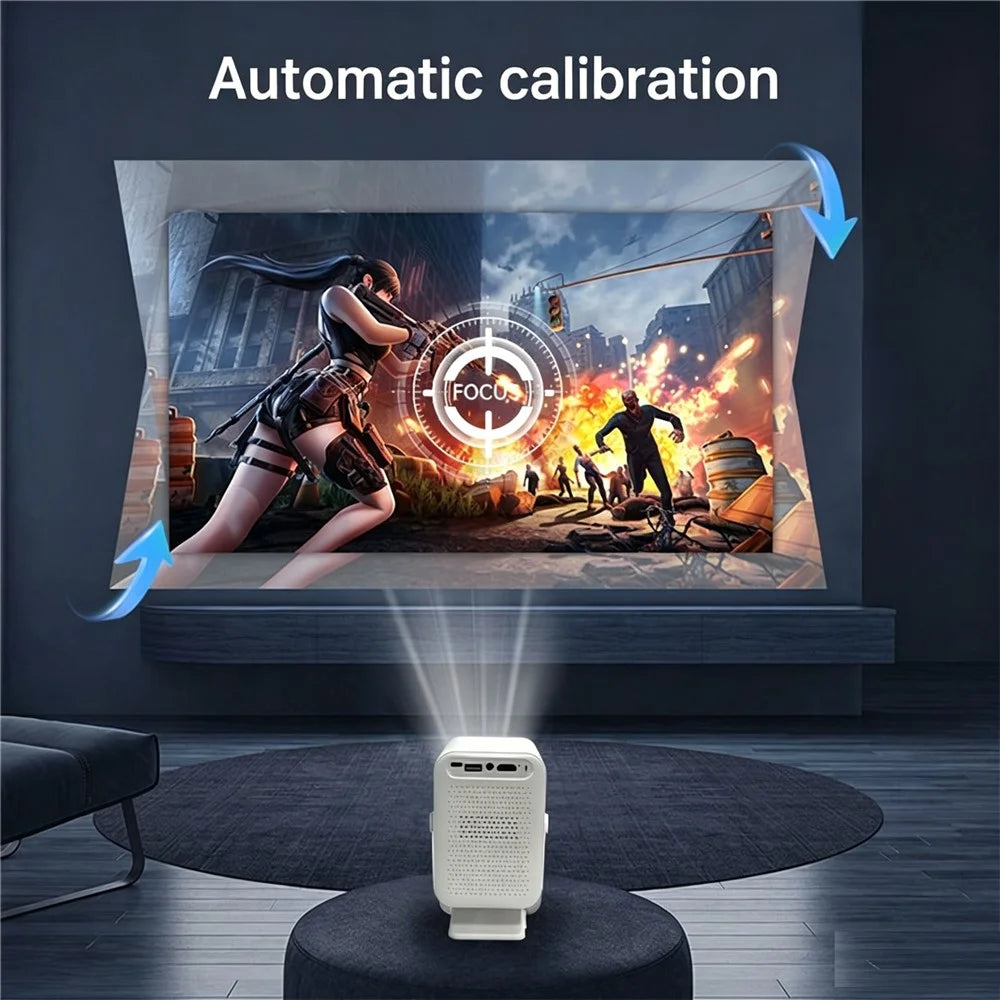 IMC600 Pro Mini Portable Projector 6000mAh Battery 1+8GB Storage 720P HD WiFi 6 Android 14 Auto Focus Home Theater Projector - EU Plug - 6