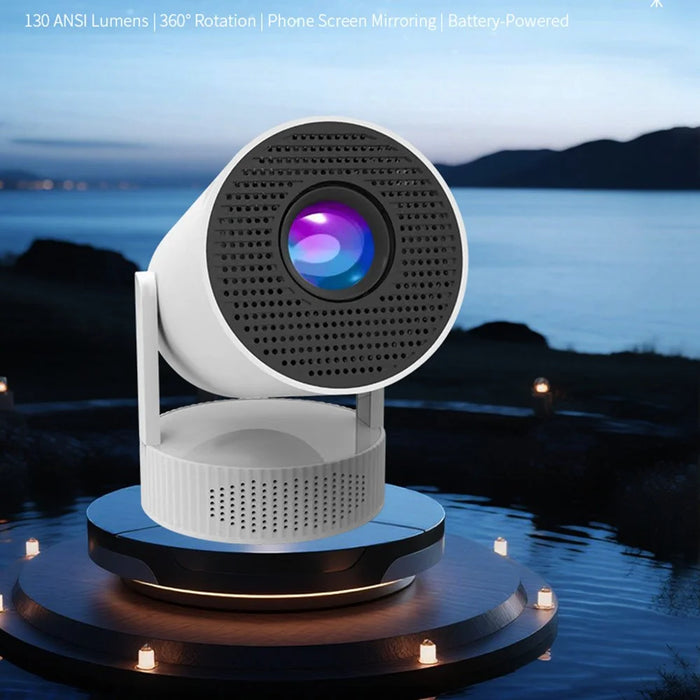 HY300 Pro Max Android 13 Portable Projector 1280x720P 130 ANSI WiFi 6 Bluetooth-compatible 5.4 Home Theater - EU Plug - 3