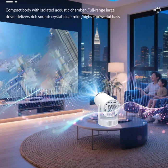 HY300 Pro Max Android 13 Portable Projector 1280x720P 130 ANSI WiFi 6 Bluetooth-compatible 5.4 Home Theater - EU Plug - 7