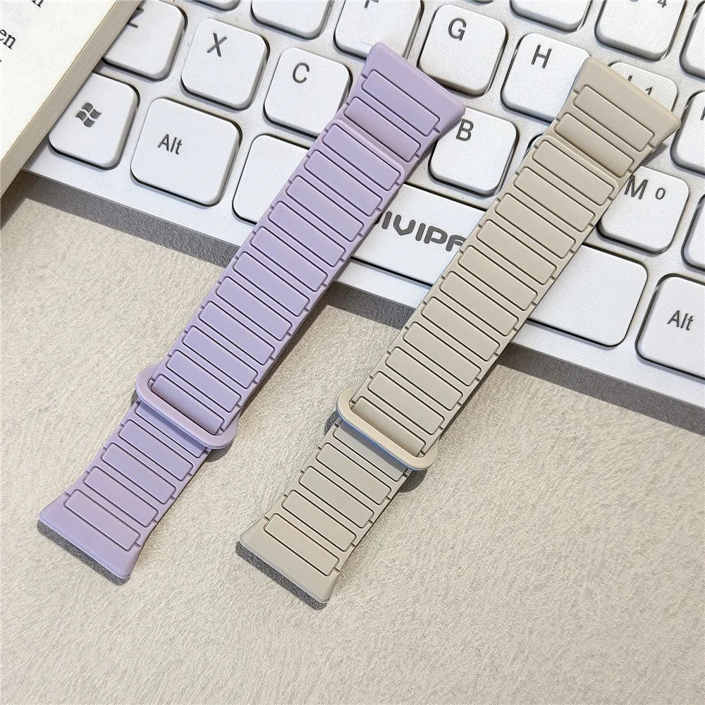 3-Bead Strap for Huawei Watch Fit 5 Pro  /  5  /  4 Pro  /  4  /  3 Silicone Band Magnetic Sport Wristband - Mint Green+Starlight - 3