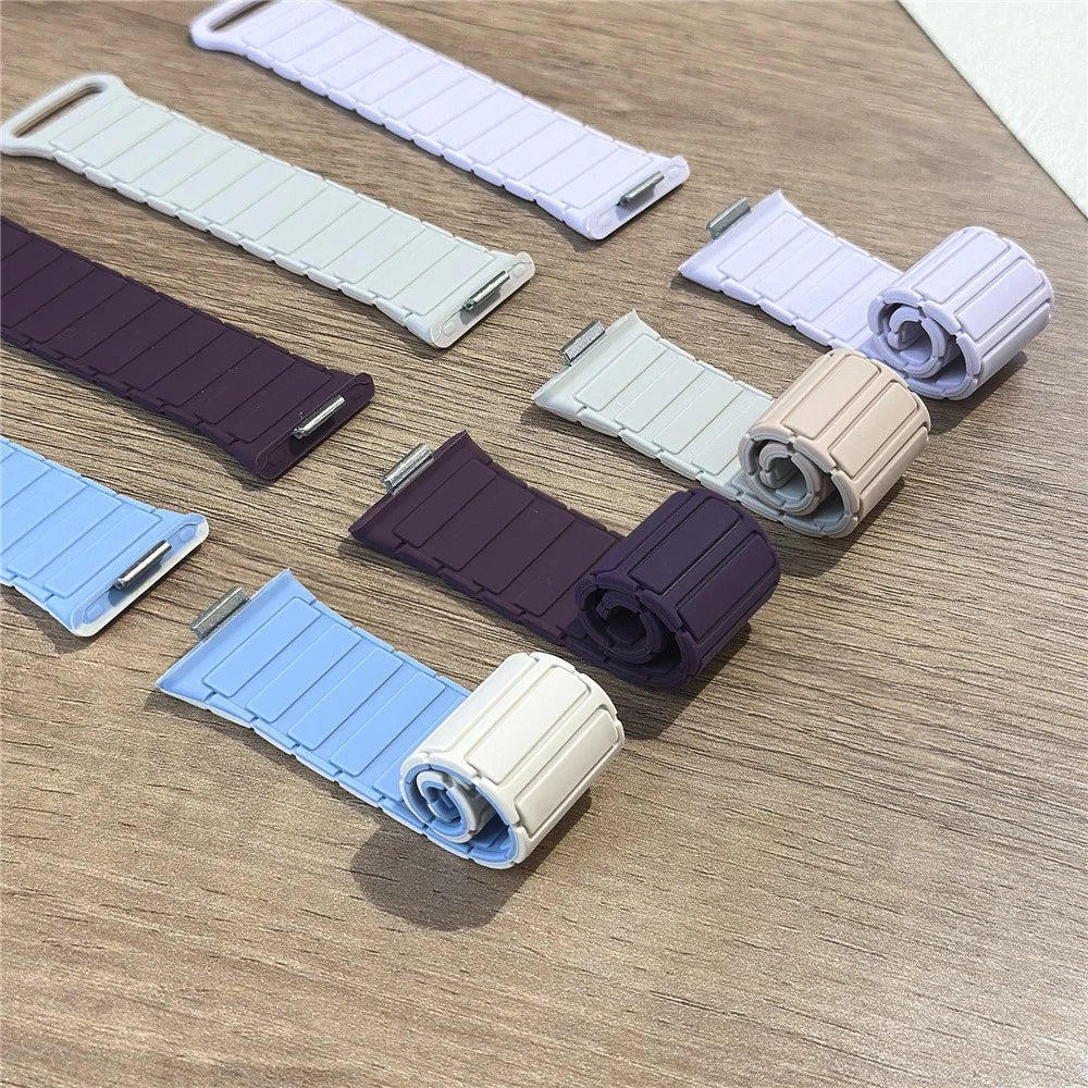 3-Bead Strap for Huawei Watch Fit 5 Pro  /  5  /  4 Pro  /  4  /  3 Silicone Band Magnetic Sport Wristband - Mint Green+Starlight - 5