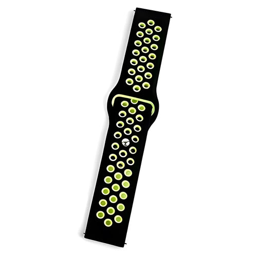COTECI W43 Sport Strap for Samsung Gear S3 Classic / Galaxy Watch 46mm / Watch3 45mm / Xiaomi Watch S1 Active / Watch S1 , 22mm Dual Color Silicone Band - Black + Green - 1