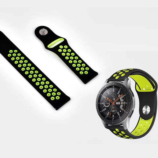 COTECI W43 Sport Strap for Huawei Watch 2 / Watch GT 3 42mm / Samsung Gear COTECI W43 Sport / Galaxy Watch 42mm , 20mm Dual Color Silicone Band - Black + Green - 2