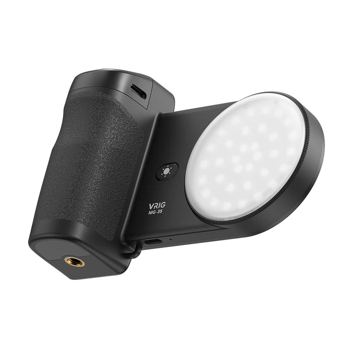 VRIG MG-35 Magnetic Mount Bluetooth-Compatible Shutter Selfie Handle with 3-Level Fill Light for Cellphone - Black - 2