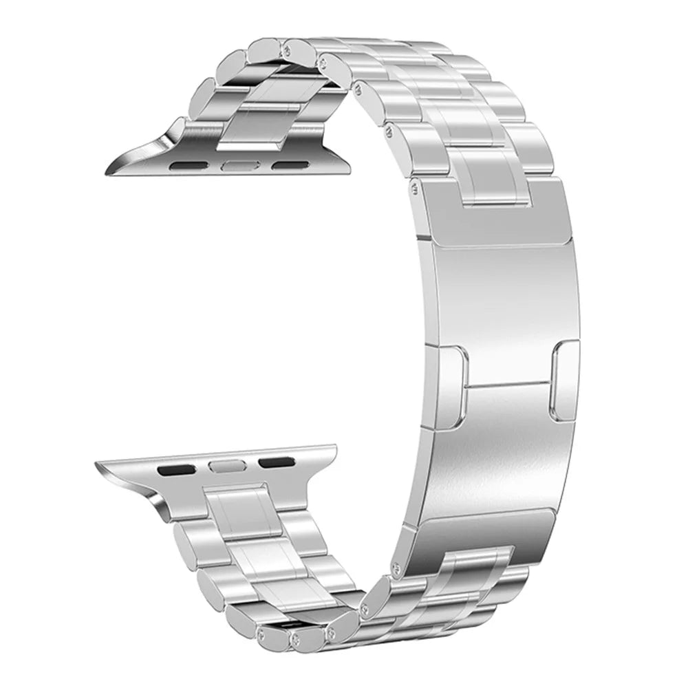 Metal Strap for Apple Watch Series 11 10 42mm / 9 8 7 41mm / SE3 SE2 SE 6 5 4 40mm / 3 2 1 38mm Five-Bead Stainless Steel Watch Band - Silver - 1