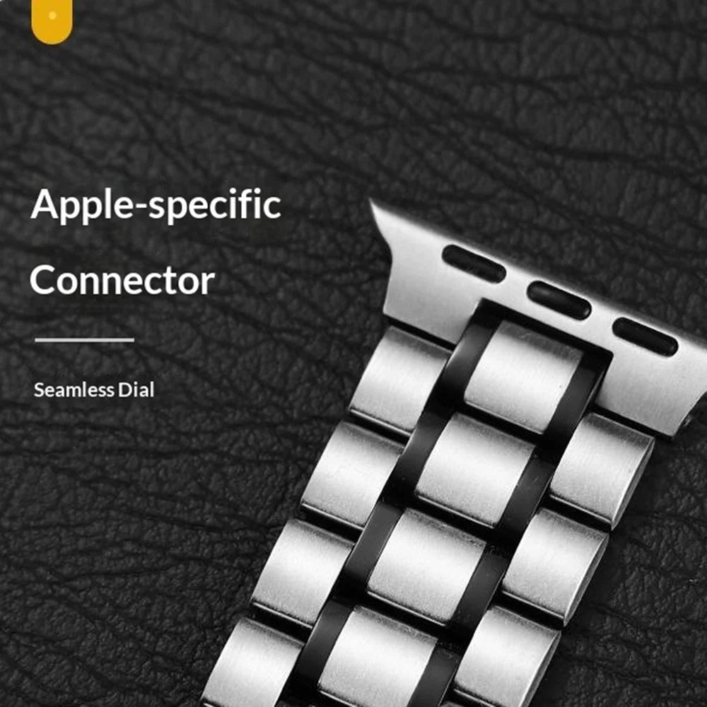 Metal Strap for Apple Watch Ultra 3 2 1 49mm / Series 11 10 46mm / 9 8 7 45mm / SE3 SE2 SE 6 5 4 44mm / 3 2 1 42mm Five-Bead Stainless Steel Watch Band - Silver - 4