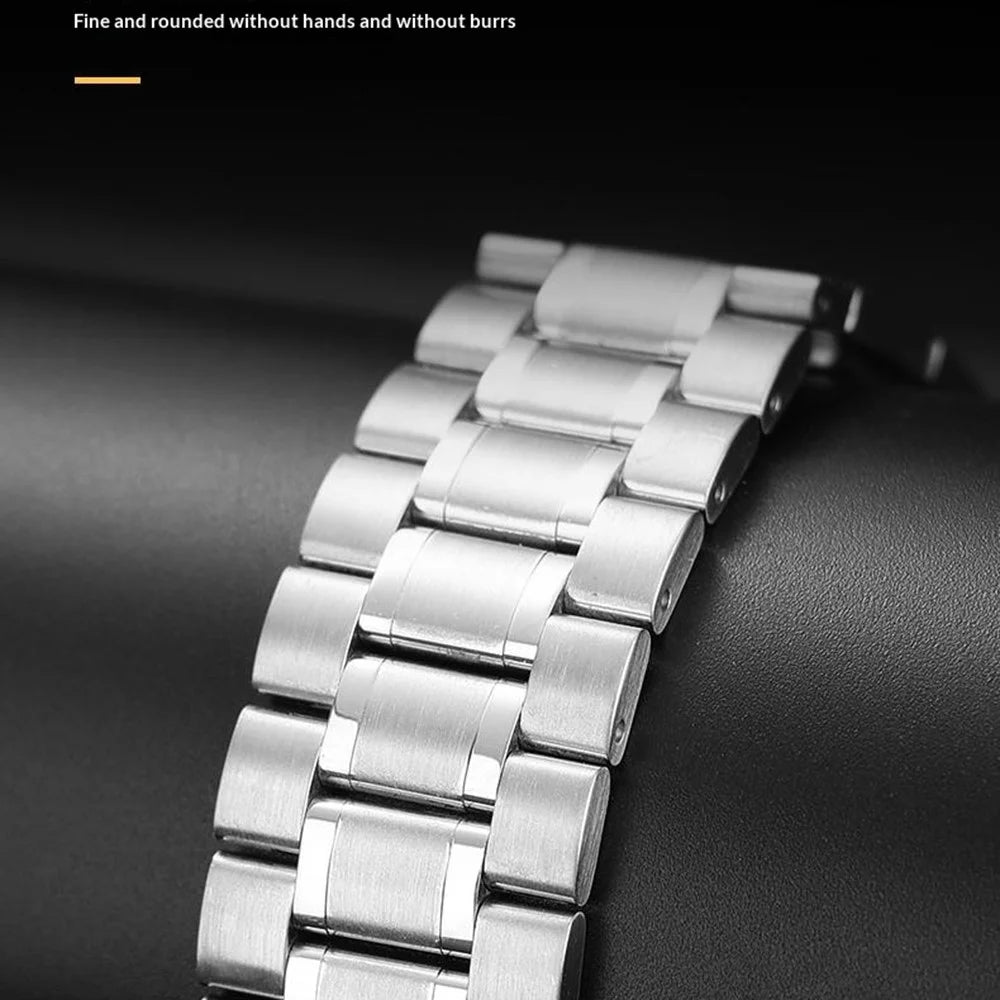Metal Strap for Apple Watch Ultra 3 2 1 49mm / Series 11 10 46mm / 9 8 7 45mm / SE3 SE2 SE 6 5 4 44mm / 3 2 1 42mm Five-Bead Electroplated Stainless Steel Watch Band - Silver / Black - 2