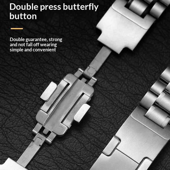 Metal Strap for Samsung Galaxy Watch8 44mm / Watch8 40mm / Watch8 Classic 46mm Five-Bead Stainless Steel Watch Band - Silver - 3