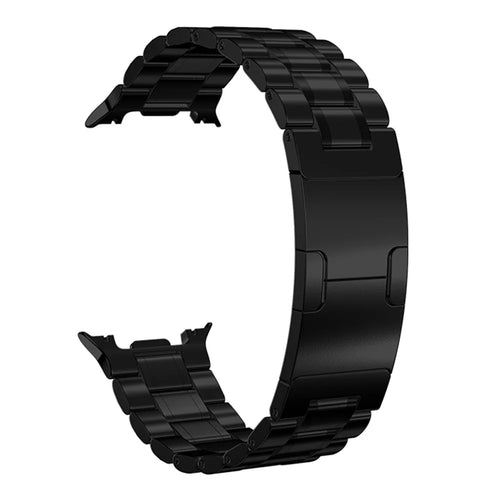 For Samsung Galaxy Watch8 44mm / Watch8 40mm / Watch8 Classic 46mm Metal Strap Five-Bead Electroplated Stainless Steel Watch Band - Black - 1
