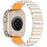 Strap for Apple Watch Series 11 10 42mm  /  9 8 7 41mm  /  SE3 SE2 SE 6 5 4 40mm  /  3 2 1 38mm Titanium Alloy + Rubber Band with Foldable Buckle - Titanium+Orange - 1