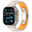 Strap for Apple Watch Series 11 10 42mm  /  9 8 7 41mm  /  SE3 SE2 SE 6 5 4 40mm  /  3 2 1 38mm Titanium Alloy + Rubber Band with Foldable Buckle - Titanium+Orange - 4