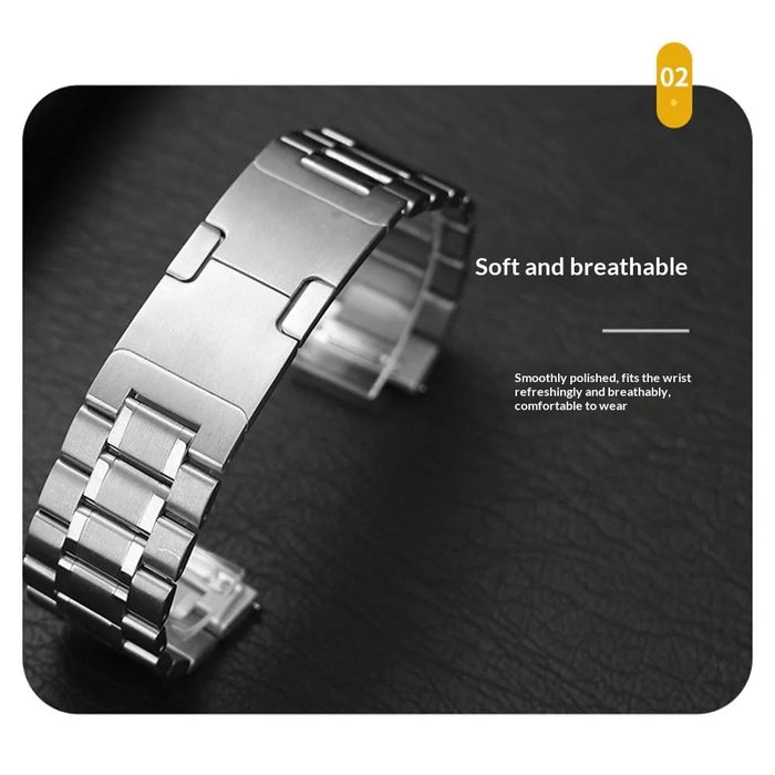 For Samsung Galaxy Watch 46mm Metal Strap Quick Release Five-Bead Stainless Steel Watch Band - Silver - 4