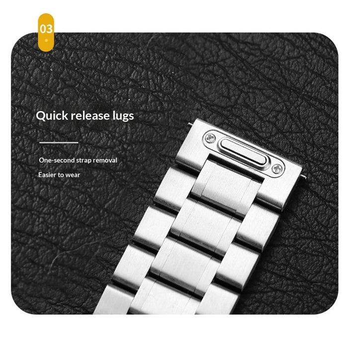 For Samsung Galaxy Watch 46mm Metal Strap Quick Release Five-Bead Stainless Steel Watch Band - Silver - 5