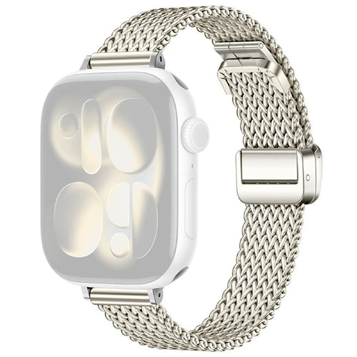 Magnetic Strap for Apple Watch Series 11 10 42mm / 9 8 7 41mm / SE3 SE2 SE 6 5 4 40mm / 3 2 1 38mm Stainless Steel Wristband - Starlight - 1