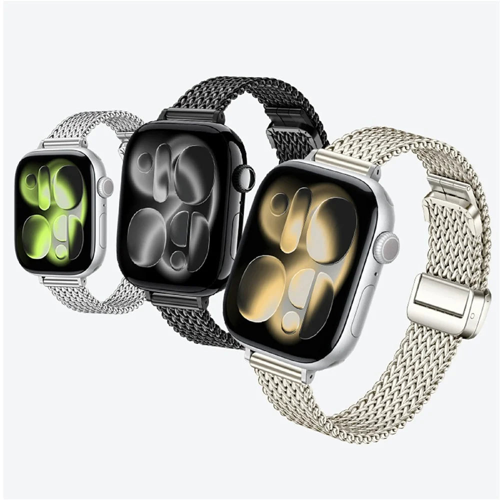 Magnetic Strap for Apple Watch Series 11 10 42mm / 9 8 7 41mm / SE3 SE2 SE 6 5 4 40mm / 3 2 1 38mm Stainless Steel Wristband - Starlight - 7