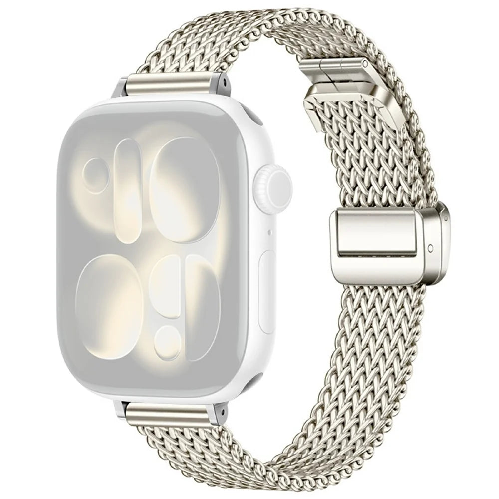 Magnetic Strap for Apple Watch Ultra 3 2 1 49mm / Series 11 10 46mm / 9 8 7 45mm / SE3 SE2 SE 6 5 4 44mm / 3 2 1 42mm Stainless Steel Wristband - Starlight - 1