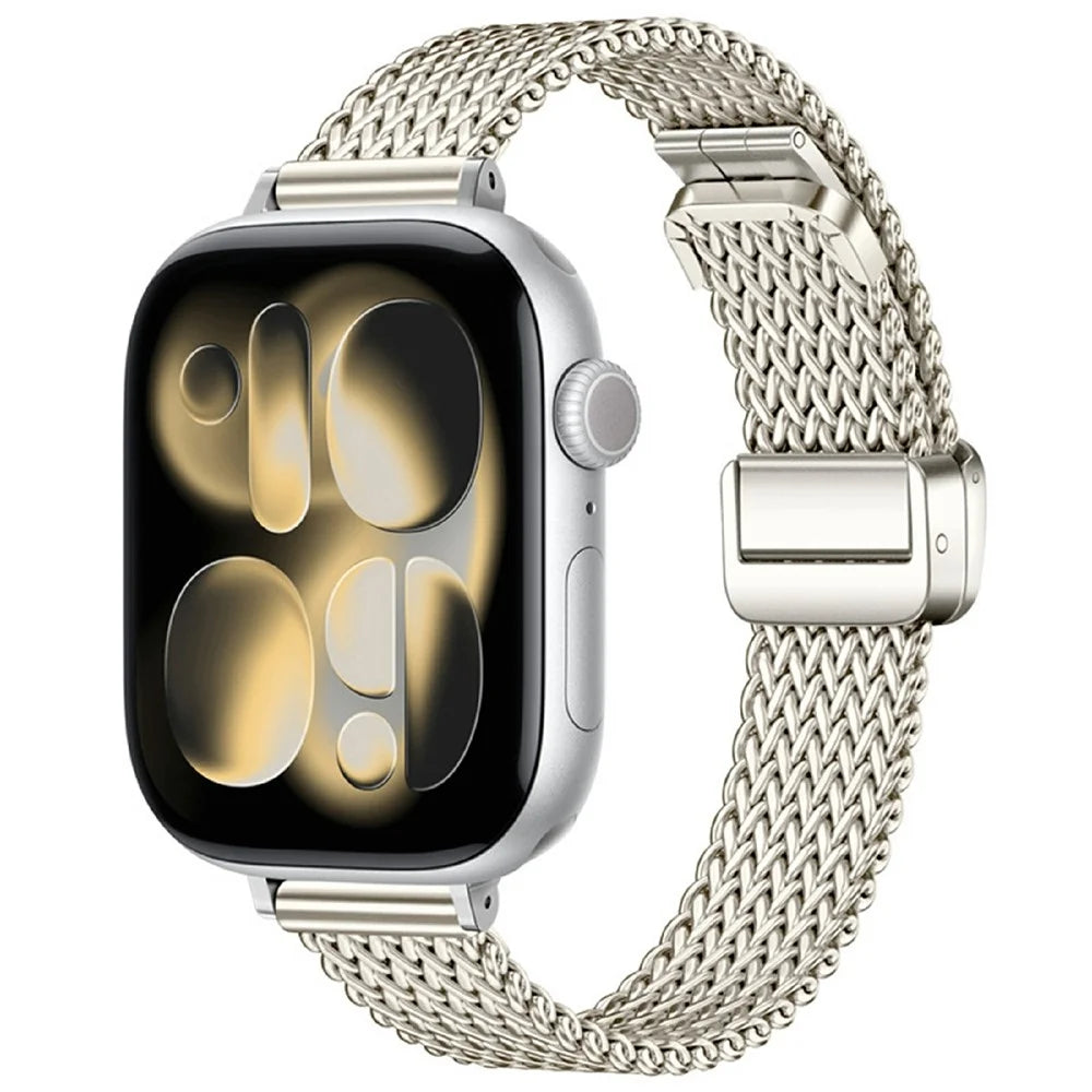 Magnetic Strap for Apple Watch Ultra 3 2 1 49mm / Series 11 10 46mm / 9 8 7 45mm / SE3 SE2 SE 6 5 4 44mm / 3 2 1 42mm Stainless Steel Wristband - Starlight - 2