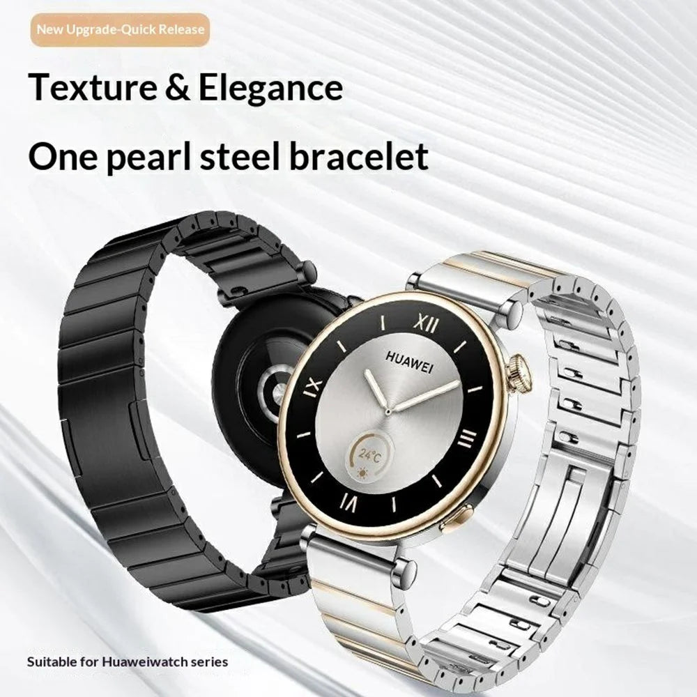 Quick Release Strap for Huawei Watch GT 6 41mm / GT 5 41mm / GT 4 41mm / GT 5 Pro 42mm / Xiaomi Watch S4 41mm , 18mm Stainless Steel Watch Band - Silver / Gold - 2