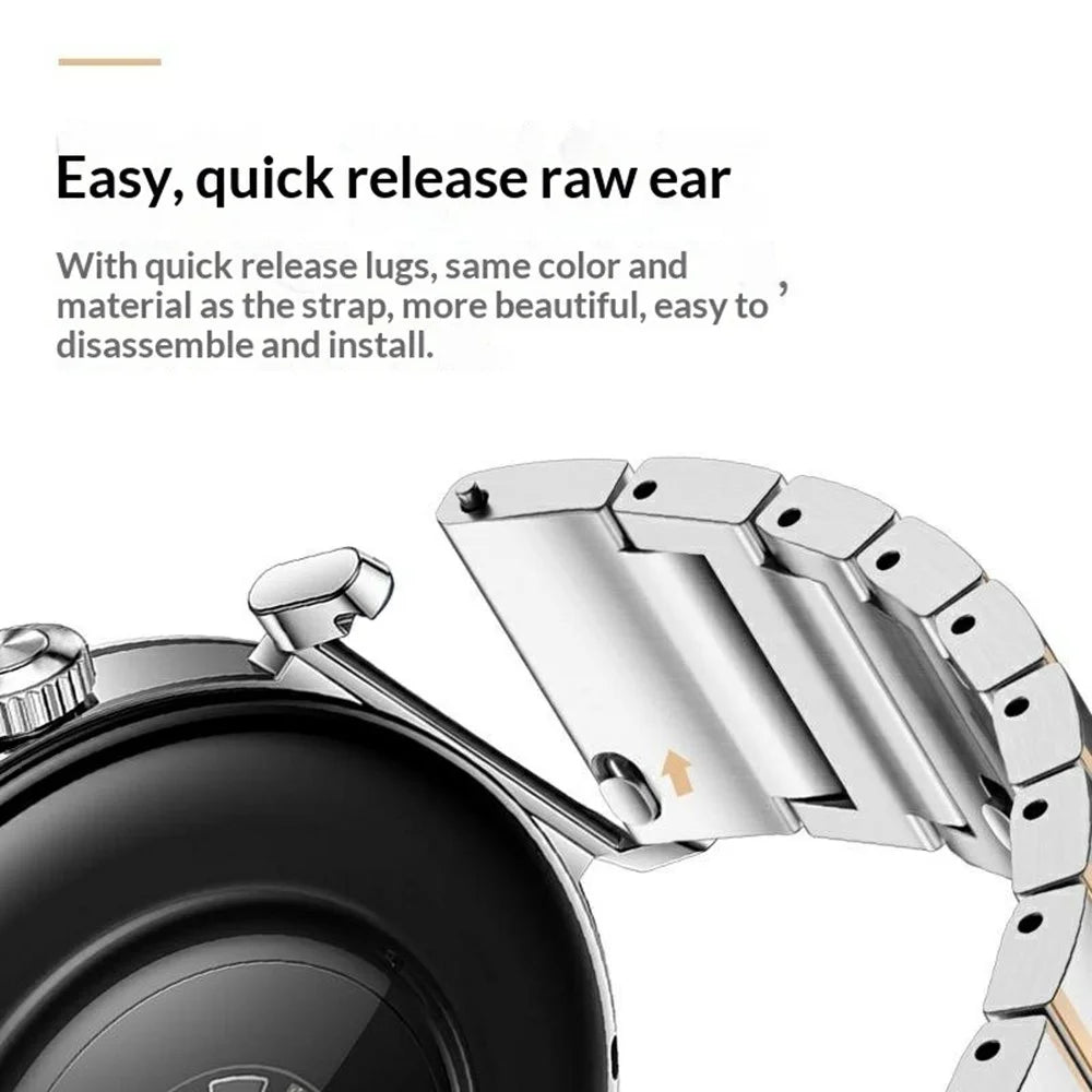Quick Release Strap for Huawei Watch GT 6 41mm / GT 5 41mm / GT 4 41mm / GT 5 Pro 42mm / Xiaomi Watch S4 41mm , 18mm Stainless Steel Watch Band - Silver / Gold - 3