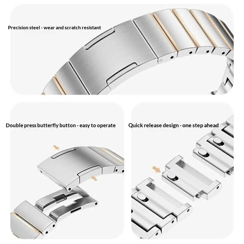 Quick Release Strap for Huawei Watch GT 6 41mm / GT 5 41mm / GT 4 41mm / GT 5 Pro 42mm / Xiaomi Watch S4 41mm , 18mm Stainless Steel Watch Band - Silver / Gold - 4