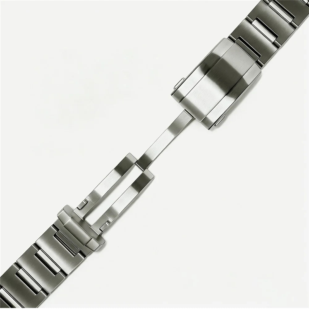 Watch Band for Oppo Watch X / X2 / X3 / Watch 4 Pro / OnePlus Watch 2 , 22mm Titanium Alloy Bamboo Link Strap with Telescopic Buckle - Silver - 6