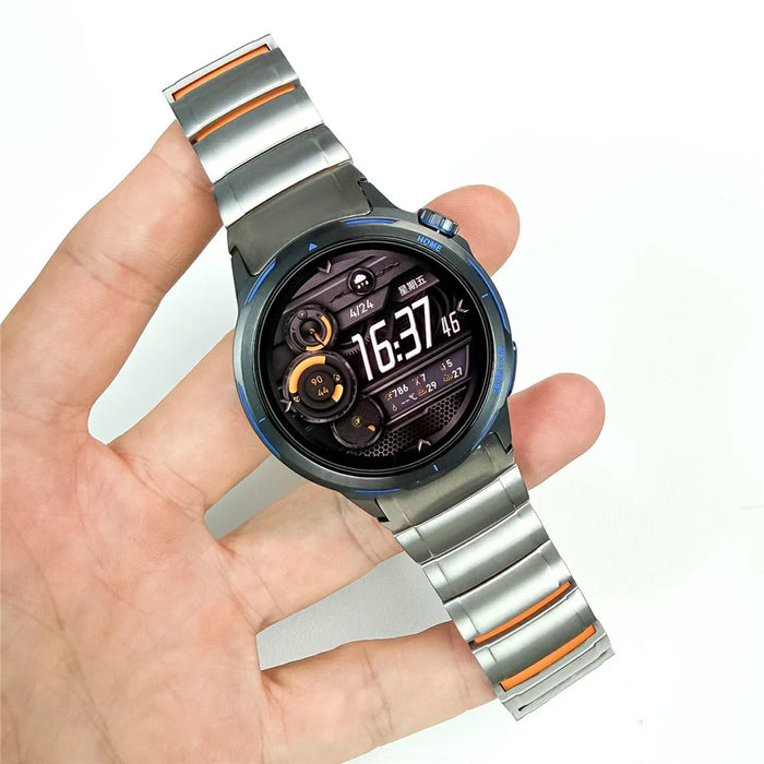 For Huawei Watch GT Runner 2 Metal Strap 22mm Titanium Alloy Watch Band with Turtle Shell Buckle - Silver - 4
