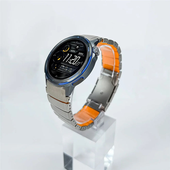 For Huawei Watch GT Runner 2 Metal Strap 22mm Titanium Alloy Watch Band with Turtle Shell Buckle - Silver - 7