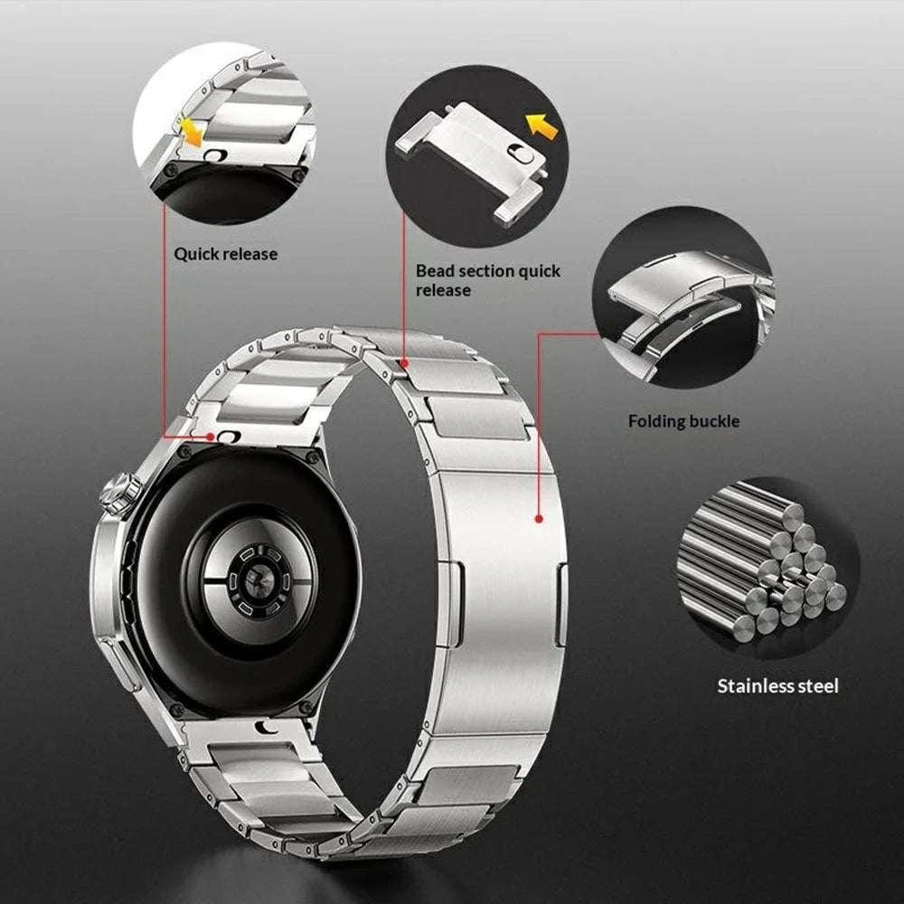 Stainless Steel Strap for Oppo Watch X / X2 / X3 / Watch 4 Pro / OnePlus Watch 2 Quick Release Metal Chain Band 22mm Wristband - Silver - 5
