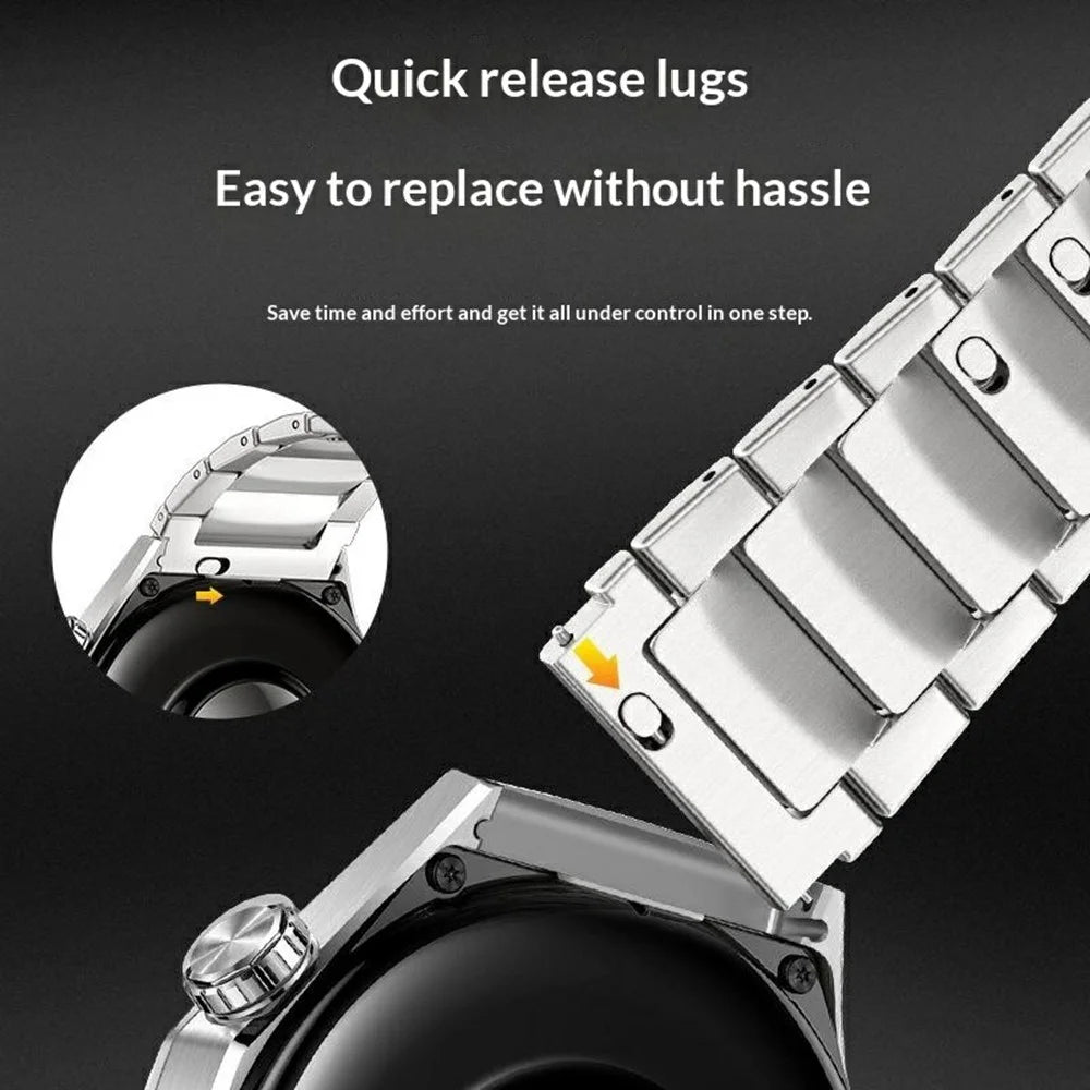 Stainless Steel Strap for Oppo Watch X / X2 / X3 / Watch 4 Pro / OnePlus Watch 2 Quick Release Metal Chain Band 22mm Wristband - Silver - 6