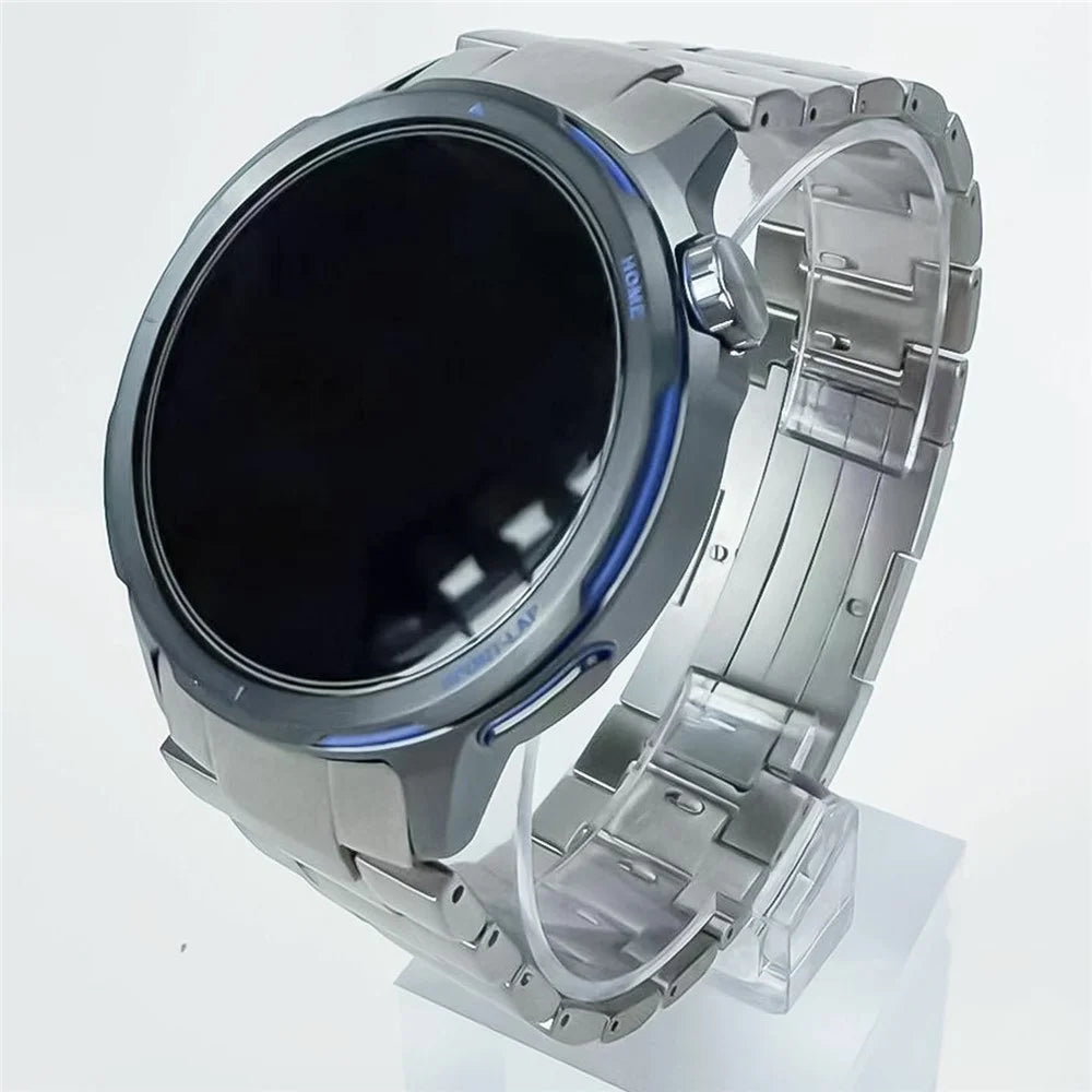 For Huawei Watch GT Runner 2 Titanium Alloy Band Three-Link Chain  Metal Wristband Strap - Silver - 2
