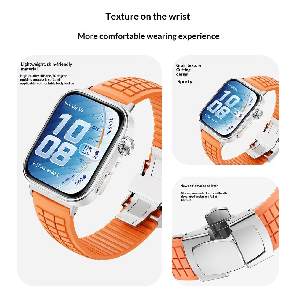 Silicone Strap for Huawei Watch Fit 5 Pro  /  5  /  4 Pro  /  4  /  3 Grid Texture Breathable Sports Band Replacement Wristband - Baby Blue - 6
