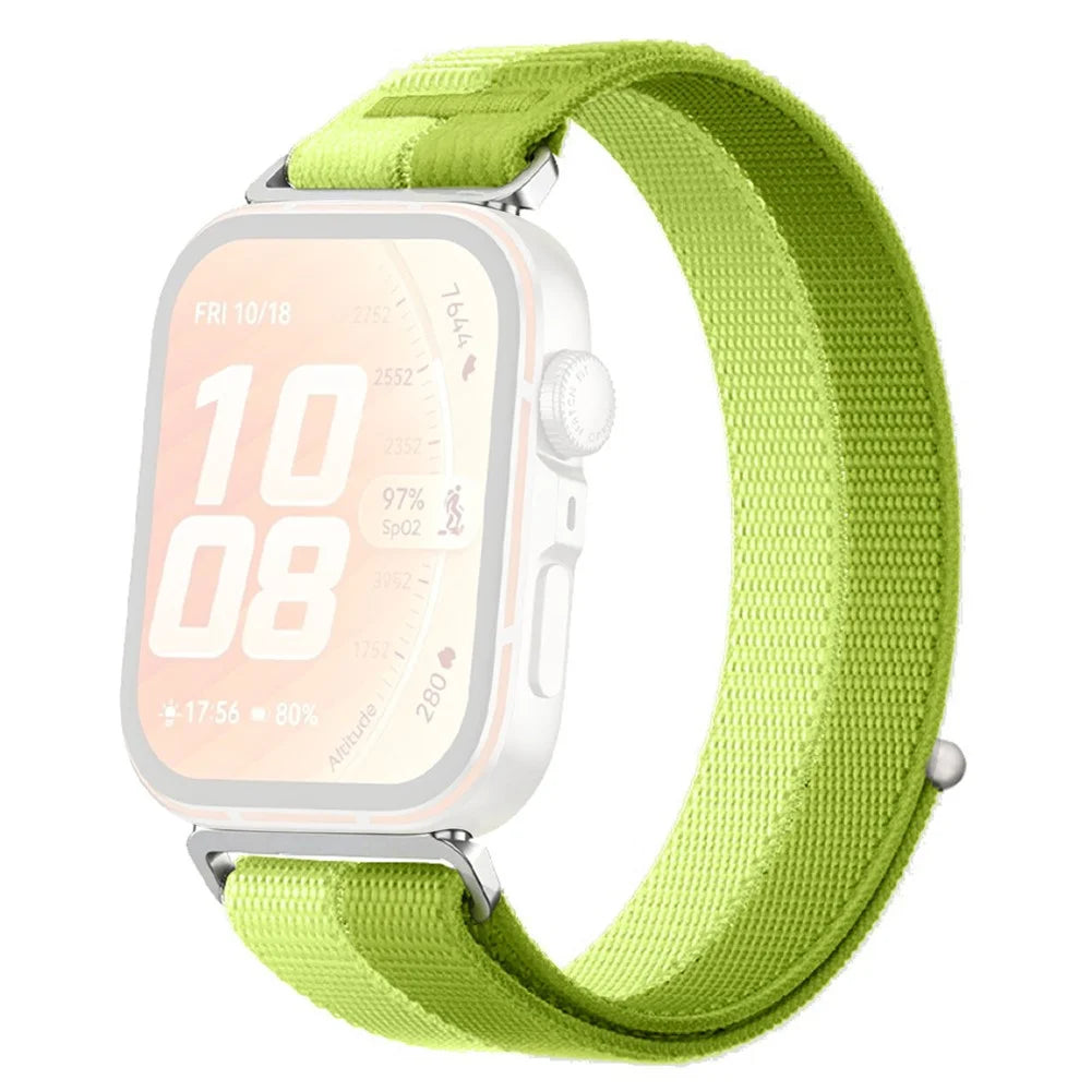 Nylon Strap for Huawei Watch Fit 5 Pro  /  5  /  4 Pro  /  4  /  3 Sport Loop Band Breathable Wristband - Green - 1