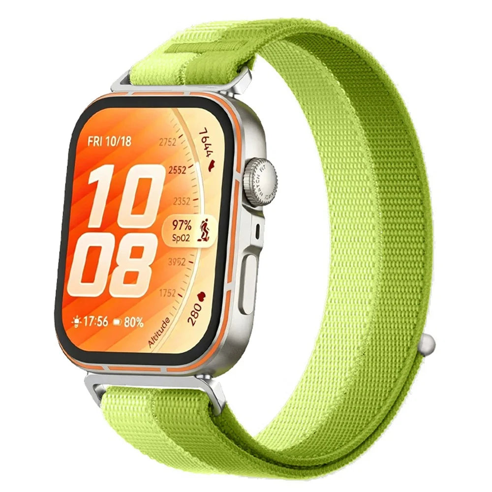 Nylon Strap for Huawei Watch Fit 5 Pro  /  5  /  4 Pro  /  4  /  3 Sport Loop Band Breathable Wristband - Green - 2